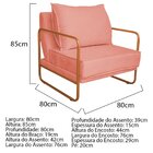 Poltrona Decorativa Base De Ferro Suede Santiago Coral/bronze
