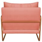 Poltrona Decorativa Base De Ferro Suede Santiago Coral/bronze