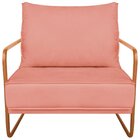 Poltrona Decorativa Base De Ferro Suede Santiago Coral/bronze