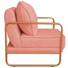 Poltrona Decorativa Base De Ferro Suede Santiago Coral/bronze