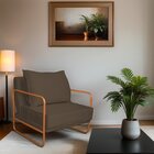 Poltrona Decorativa Base De Ferro Suede Santiago Marrom/bronze