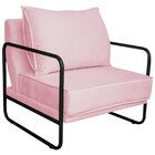 Poltrona Decorativa Base De Ferro Suede Santiago Rosa Bebê/pr