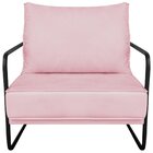 Poltrona Decorativa Base De Ferro Suede Santiago Rosa Bebê/pr