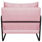 Poltrona Decorativa Base De Ferro Suede Santiago Rosa Bebê/pr