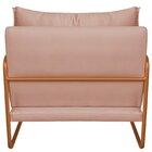 Poltrona Decorativa Base De Ferro Suede Santiago Rosê/bronze