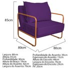 Poltrona Decorativa Base De Ferro Suede Santiago Roxo/bronze