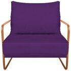Poltrona Decorativa Base De Ferro Suede Santiago Roxo/bronze