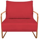 Poltrona Decorativa Base De Ferro Suede Santiago Vermelho/bro