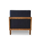 Poltrona Decorativa Base De Madeira Daia Corino Preto - Loja