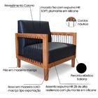 Poltrona Decorativa Base De Madeira Daia Corino Preto - Loja