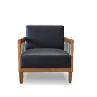 Poltrona Decorativa Base De Madeira Daia Corino Preto - Loja