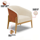 Poltrona Decorativa Base De Madeira Kit 2 Stella Nozes/linho