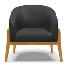 Poltrona Decorativa Base De Madeira Kit 2 Stella Sintético D0