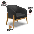 Poltrona Decorativa Base De Madeira Kit 2 Stella Sintético D0