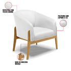 Poltrona Decorativa Base De Madeira Kit 2 Stella Sintético D0