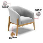 Poltrona Decorativa Base De Madeira Kit 2 Stella Suede Cinza