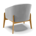 Poltrona Decorativa Base De Madeira Kit 2 Stella Suede Cinza