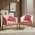 Poltrona Decorativa Base De Madeira Kit 2 Stella Suede D03 -