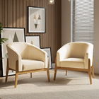 Poltrona Decorativa Base De Madeira Kit 2 Stella Suede D03 -