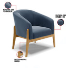 Poltrona Decorativa Base De Madeira Kit 2 Stella Suede D03 -