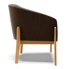 Poltrona Decorativa Base De Madeira Kit 2 Stella Suede Marrom