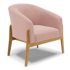 Poltrona Decorativa Base De Madeira Kit 2 Stella Veludo D03 -