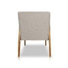 Poltrona Decorativa Base De Madeira Maya Linho Rústico Areia