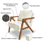 Poltrona Decorativa Base De Madeira Monalisa Luxo Boucle Oro