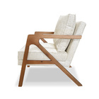 Poltrona Decorativa Base De Madeira Monalisa Luxo Boucle Oro