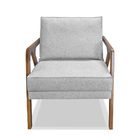 Poltrona Decorativa Base De Madeira Monalisa Luxo Linho Rústi