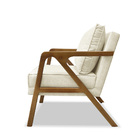 Poltrona Decorativa Base De Madeira Monalisa Luxo Linho Rústi