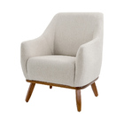 Poltrona Decorativa Base De Madeira Nirvana Areia G15 - Gran