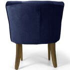 Poltrona Decorativa Base De Madeira Olivia D02 Veludo Azul Ox