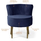 Poltrona Decorativa Base De Madeira Olivia D02 Veludo Azul Ox