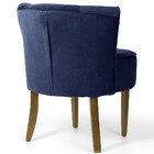Poltrona Decorativa Base De Madeira Olivia D02 Veludo Azul Ox