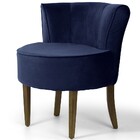 Poltrona Decorativa Base De Madeira Olivia D02 Veludo Azul Ox