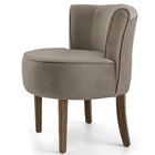 Poltrona Decorativa Base De Madeira Olivia D02 Veludo Bege C-