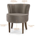 Poltrona Decorativa Base De Madeira Olivia D02 Veludo Bege C-