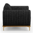 Poltrona Decorativa Base De Madeira Pés Metalizado D'ouro Mol