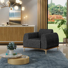 Poltrona Decorativa Base De Madeira Pés Metalizado D'ouro Mol