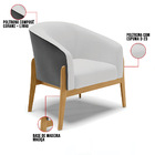 Poltrona Decorativa Base De Madeira Stella Preto/linho Cinza