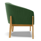 Poltrona Decorativa Base De Madeira Stella Suede Verde D03 -