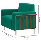 Poltrona Decorativa Base Em Aço Parma Moll