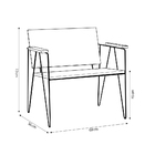 Poltrona Decorativa Base Em Aço Preto Eslovenia Madeira Casta