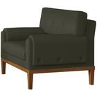 Poltrona Decorativa Base Em Madeira Fany Moll