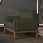 Poltrona Decorativa Base Em Madeira Fany Moll