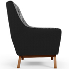 Poltrona Decorativa Base Em Madeira Juliet D02 Corano Preto C