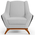 Poltrona Decorativa Base Em Madeira Juliet D02 Corano Preto C