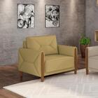 Poltrona Decorativa Base Em Madeira Malbec Moll