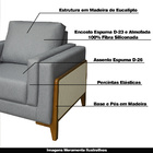 Poltrona Decorativa Base Em Madeira Tunes Linho Cinza G33 - G